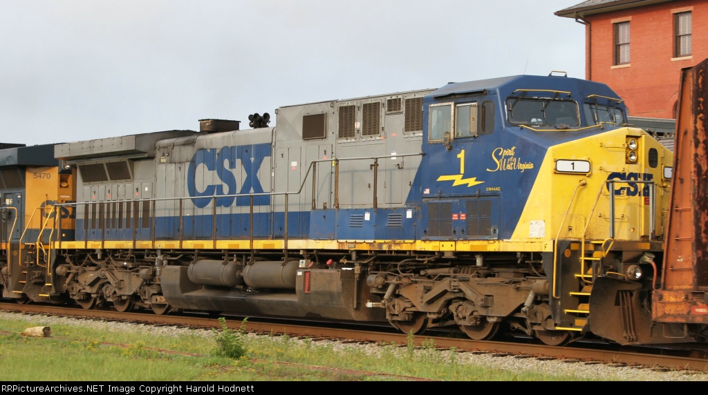 CSX 1 passes the station